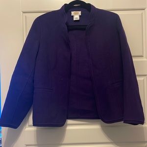 Talbots Purple Wool Open Front Jacket